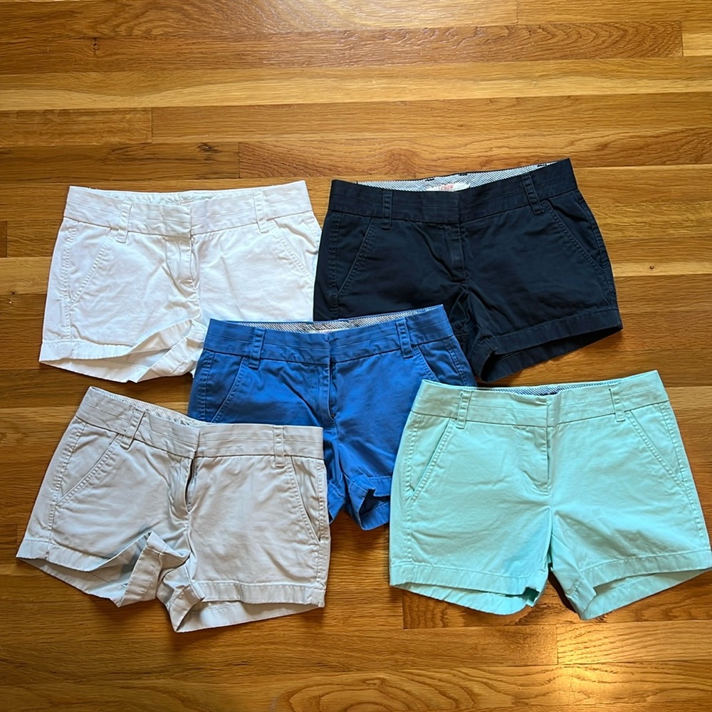 EUC 5 pairs of J.Crew chino shorts size 0